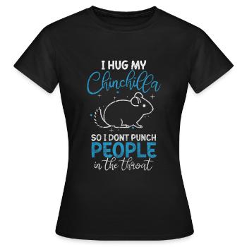 Chinchillas Nachtaktiv Südamerika Tierschutz - Frauen T-Shirt - Schwarz - Vorne - AI Model Female 172 dark (172cm)