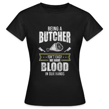 Fleischer Fleischerei Schlachten - Frauen T-Shirt - Schwarz - Vorne - AI Model Female 172 dark (172cm)
