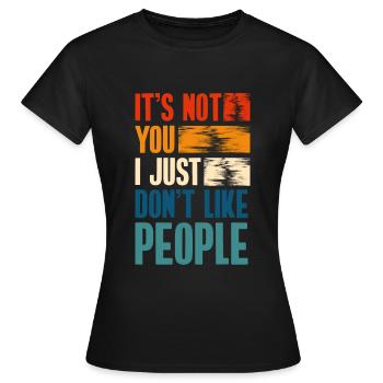 Sarcasm Crowd Misanthropy Rejection - Women's T-Shirt - black - Front - AI Model Female 172 dark (172cm)