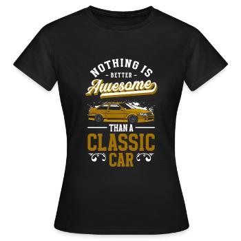 Oldtimer Vintage Car Classic - Frauen T-Shirt - Schwarz - Vorne - AI Model Female 172 dark (172cm)