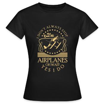 Modellflugzeug Hobby Pilot Modell - Frauen T-Shirt - Schwarz - Vorne - AI Model Female 172 dark (172cm)