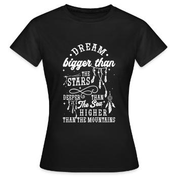 Dream Feather Wish Dreams - Women's T-Shirt - black - Front - AI Model Female 172 dark (172cm)