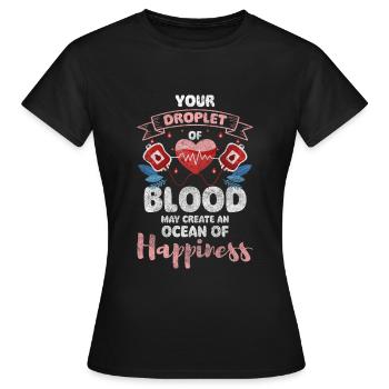 Blutspender Miteinander Spende - Frauen T-Shirt - Schwarz - Vorne - AI Model Female 172 dark (172cm)