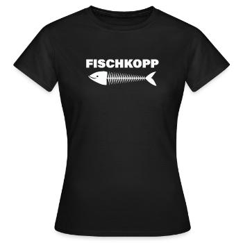 FISCHKOPP - T-shirt Femme - noir - Devant - AI Model Female 172 dark (172cm)