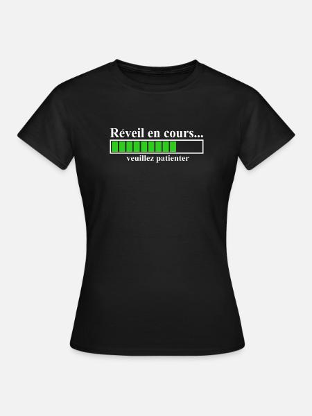 Ladeanzeige, Wecker läuft: - Frauen T-Shirt - Schwarz
