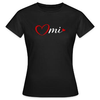 Font de cœur Omi. Grand-mère - T-shirt Femme - noir - Devant - AI Model Female 172 dark (172cm)
