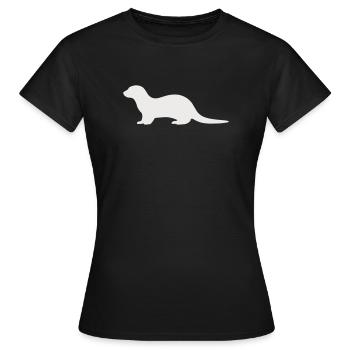 otter_tier_1 - T-shirt Femme - noir - Devant - AI Model Female 172 dark (172cm)