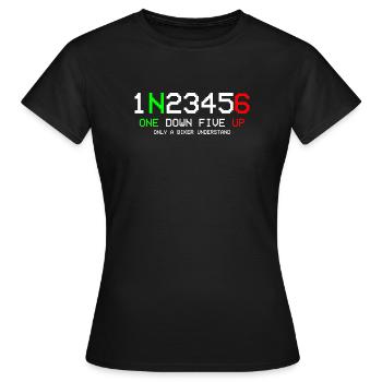 Motorrad 1N23456 - Frauen T-Shirt - Schwarz - Vorne - AI Model Female 172 dark (172cm)