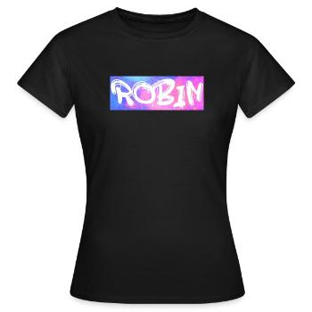 Robin Nom cadeau idée de cadeau galaxie - T-shirt Femme - noir - Devant - AI Model Female 172 dark (172cm)