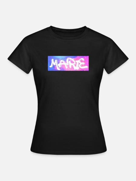 Marie Graffiti Neon Splash - Frauen T-Shirt - Schwarz