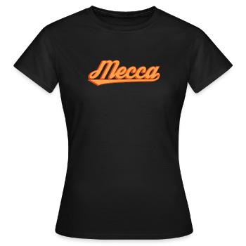 Lettrage rétro de La Mecque - T-shirt Femme - noir - Devant - AI Model Female 172 dark (172cm)