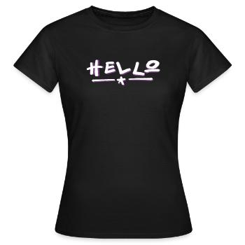 Lettrage Hello avec dégradé de couleurs - T-shirt Femme - noir - Devant - AI Model Female 172 dark (172cm)