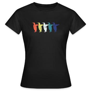 Pingouins - T-shirt Femme - noir - Devant - AI Model Female 172 dark (172cm)