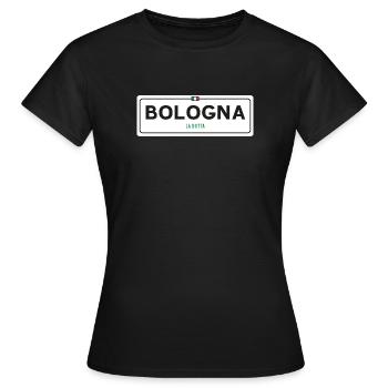 Ortsschild Bologna - Frauen T-Shirt - Schwarz - Vorne - AI Model Female 172 dark (172cm)
