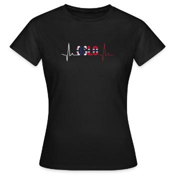 Oslo Herzschlag - Frauen T-Shirt - Schwarz - Vorne - AI Model Female 172 dark (172cm)
