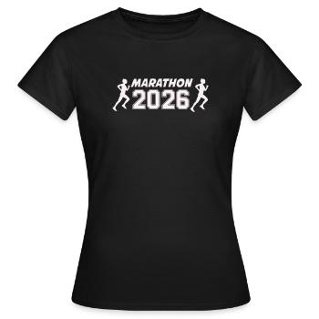 marathon_2026_frauen- - Women's T-Shirt - black - Front - AI Model Female 172 dark (172cm)