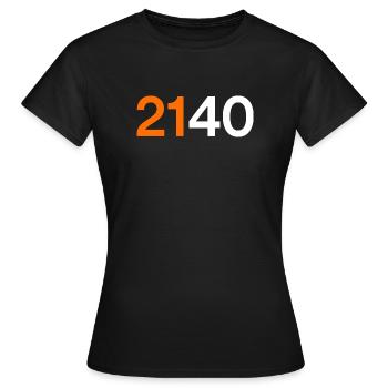 Bitcoin 2140 Fixed Supply Typografie - Frauen T-Shirt - Schwarz - Vorne - AI Model Female 172 dark (172cm)