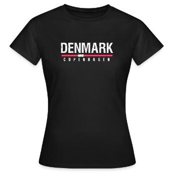 Denmark Copenhagen Vintage Travel Retro Souvenir  - Women's T-Shirt - black - Front - AI Model Female 172 dark (172cm)