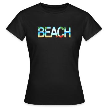 Beach - Frauen T-Shirt - Schwarz - Vorne - AI Model Female 172 dark (172cm)