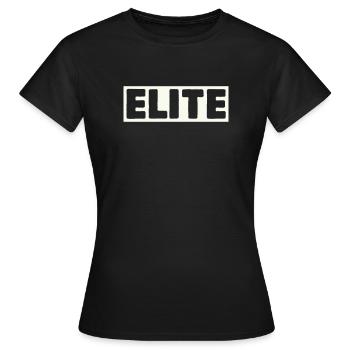Elite Schriftzug Shirt - Frauen T-Shirt - Schwarz - Vorne - AI Model Female 172 dark (172cm)