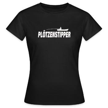 PLÖTZENSTIPPER - Frauen T-Shirt - Schwarz - Vorne - AI Model Female 172 dark (172cm)