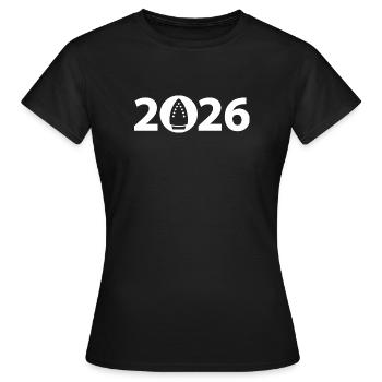 Ironing 2026, Ironing 2026 - Women's T-Shirt - black - Front - AI Model Female 172 dark (172cm)