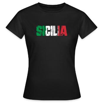 Sicile, Italie, île de Sicile - T-shirt Femme - noir - Devant - AI Model Female 172 dark (172cm)