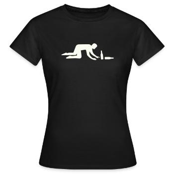 Silhouette d’ivrogne avec bouteille - T-shirt Femme - noir - Devant - AI Model Female 172 dark (172cm)