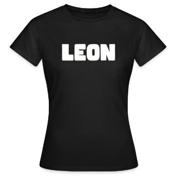 Leon Name - Women's T-Shirt - black - Front - AI Model Female 172 dark (172cm)