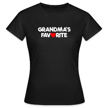 Favorite Grandchild Red Heart Grandma's Favorite - Frauen T-Shirt - Schwarz - Vorne - AI Model Female 172 dark (172cm)