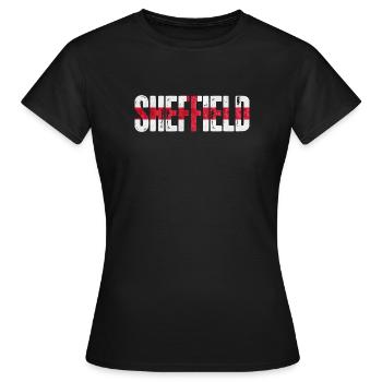 Sheffield, Angleterre - T-shirt Femme - noir - Devant - AI Model Female 172 dark (172cm)