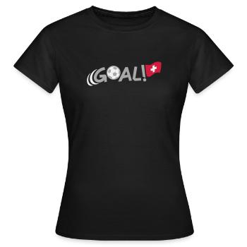 GOAL for Switzerland - Frauen T-Shirt - Schwarz - Vorne - AI Model Female 172 dark (172cm)