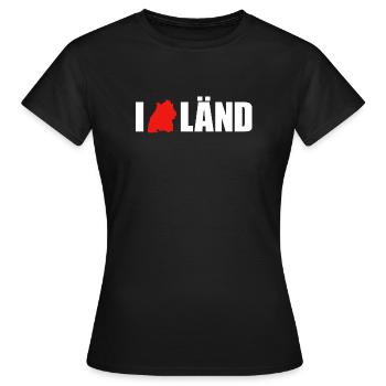 J’aime Länd Baden-Wurtemberg - T-shirt Femme - noir - Devant - AI Model Female 172 dark (172cm)