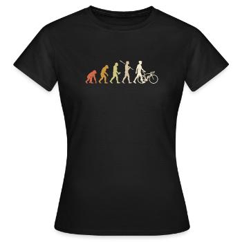 Cycling Evolution - Cadeau minimaliste drôle pour cycliste - T-shirt Femme - noir - Devant - AI Model Female 172 dark (172cm)
