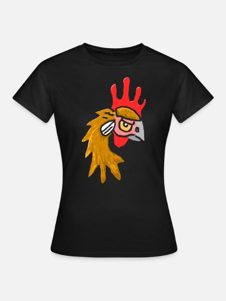 Huhn - Dame-T-shirt - sort