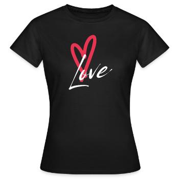 AMOUR - T-shirt Femme - noir - Devant - AI Model Female 172 dark (172cm)
