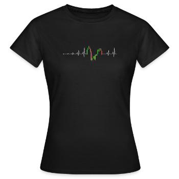 Heartbeat Chart Neon - Women's T-Shirt - black - Front - AI Model Female 172 dark (172cm)