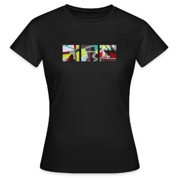 Trilogie de couleurs, de lignes et de surfaces ! - T-shirt Femme - noir - Devant - AI Model Female 172 dark (172cm)