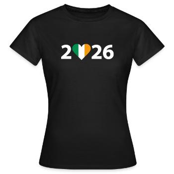 J’aime l’Irlande 2026, vacances en Irlande 2026 - T-shirt Femme - noir - Devant - AI Model Female 172 dark (172cm)