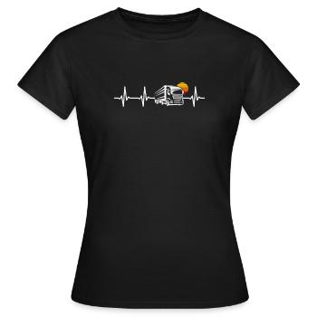 Truck Driver Heartbeat Truck Driver Truck Driver - Women's T-Shirt - black - Front - AI Model Female 172 dark (172cm)