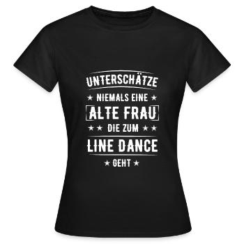 Line dance, Linedance, Line dancing, Cadeau - T-shirt Femme - noir - Devant - AI Model Female 172 dark (172cm)