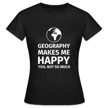 Geography funny geography teacher humor geography - Women's T-Shirt - black - Front - AI Model Female 172 dark (172cm)
