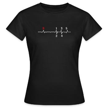 R Pulse ECG Beat Design - T-shirt Femme - noir - Devant - AI Model Female 172 dark (172cm)