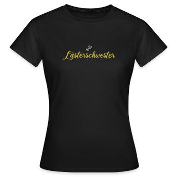 Lästerschwester mit Herz - Frauen T-Shirt - Schwarz - Vorne - AI Model Female 172 dark (172cm)