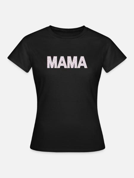 Mama Blüten Typografie - Frauen T-Shirt - Schwarz