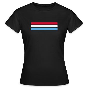 Luxemburg Flagge Minimal - Fahne Fan Streifen Desi - Frauen T-Shirt - Schwarz - Vorne - AI Model Female 172 dark (172cm)