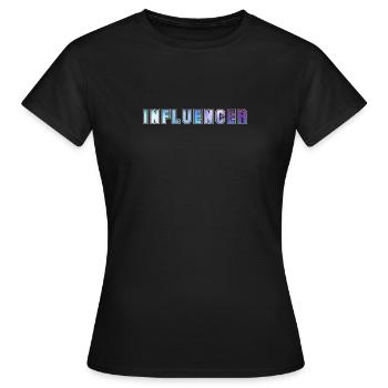 Influencer - Women's T-Shirt - black - Front - AI Model Female 172 dark (172cm)