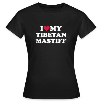 Tibetan Mastiff - Women's T-Shirt - black - Front - AI Model Female 172 dark (172cm)