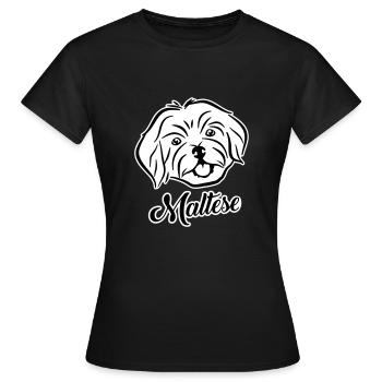 Maltese - Women's T-Shirt - black - Front - AI Model Female 172 dark (172cm)