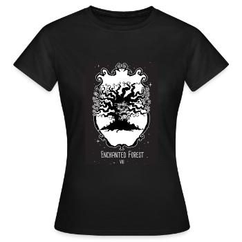 Enchanted Forest oracle - T-shirt Femme - noir - Devant - AI Model Female 172 dark (172cm)